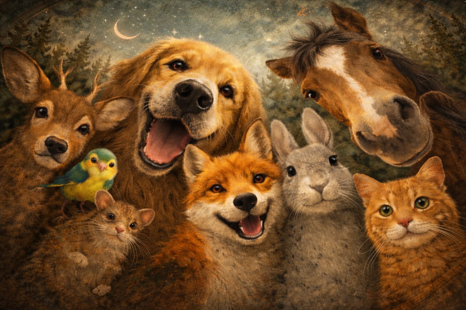 energy healing for pets and forest animals selfie